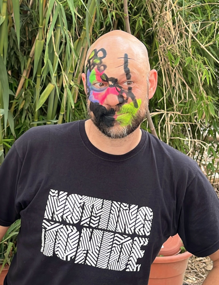 A heavily painted face